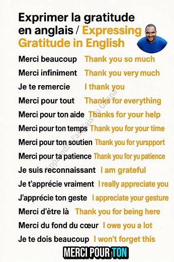 9K views · 110 reactions | l’art d’exprimer la gratitude en anglais avec ces phrases simples et essentielles | Apprendre l'anglais au Ghana | Facebook