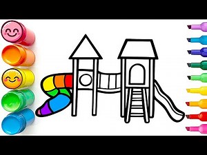 How to Draw a Big Playground Slide | Easy Step by Step Tutorial