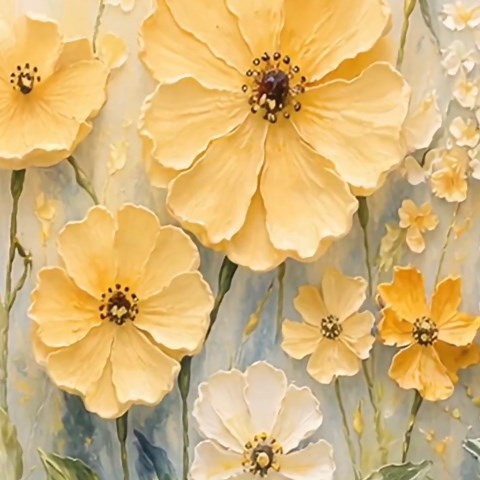 Soft Yellow Floral Frame TV Art, Textured Flower Wall Decor, Neutral Dining Room Art, Calm Luxury Aesthetic, Samsung Frame TV Art - Etsy