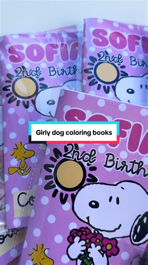 Girly snoopy coloring book party favors 💞 #fyp #snoopybirthday