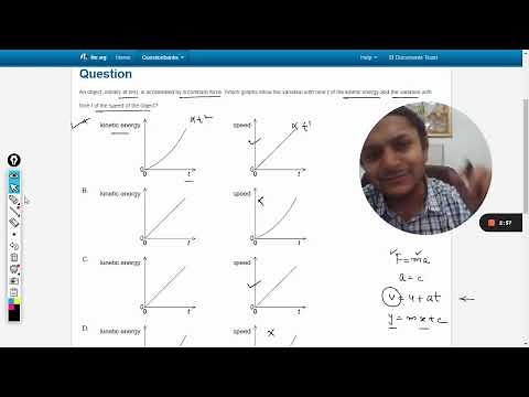 An object, initially at rest, is accelerated by a constant force. Which graphs show the variation