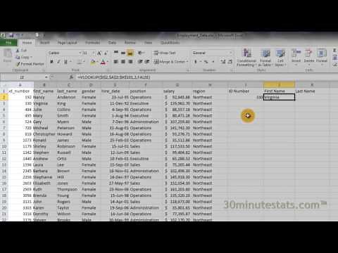 Excel 2010 - Using VLOOKUP