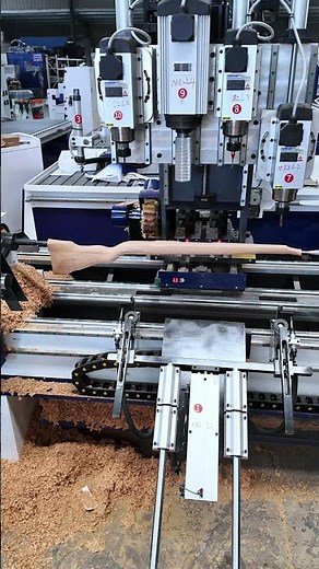 Multifunctional CNC wood lathe automatic feeding milling processing wood gun accessories! #wood