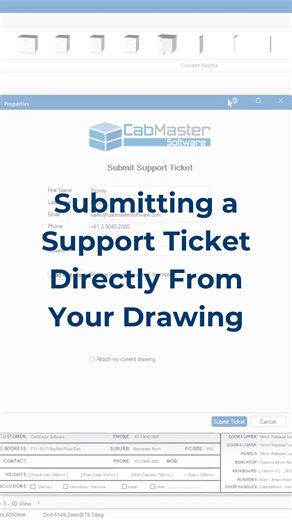 Welcome back to "A Minute with Mike" where you get to spend a minute with Mike, our CEO/Managing Director as he guides you through byte-size tips in CabMaster Software. In today's episode, Mike runs you through the quick process of submitting a ticket for our Support Team directly from your drawing in CabMaster. | CabMaster Software