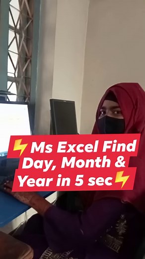 6.8K views · 180 reactions | Ms Excel Find Day, Month & Year in 5 sec #virals #Excel #computer #tipsandtricks | Tareq Tech Tutorial | Facebook