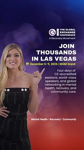 🌟 Announcing GXC Live 2026 – A Recovery Movement 🌟 The Global Exchange Conference returns live in Las Vegas this December 6–9. 🌟 The Global Exchange Conference returns in-person in December 2026, bigger, bolder, and better than ever. Join thousands of clinicians, researchers, policy makers, and advocates from around the world for four days of CE-accredited sessions, world-class speakers, and transformative networking opportunities. ✨ What to Expect: 💫 55 sessions across trauma, recovery, men