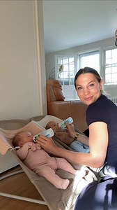 HOW TO BOTTLE FEED TWINS ~ here are my two feed methods depending on the time of day! METHOD 1 (FOR OVERNIGHT FEEDS): place twinz pillow on the bed, lay down 2 burp cloths, place a twin in each hole and feed, taking burp breaks intermittently. you can also lay them on their sides with the bottle parallel to the ground for a slower feed rate METHOD 2 (FOR DAYTIME FEEDS): line each bouncer with a burp cloth, prop each twin up, keeping straps unbuttoned for ease of burping throughout the feed note: