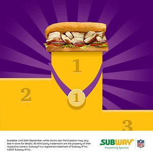 Everyone needs a win on Mondays! Team up with the Rotisserie-Style Chicken Sub. Succulent marinated chicken is sure to win your heart with every bite. Get your #SubSquad involved to earn more team points! #teamrotisserie | Subway UK & Ireland