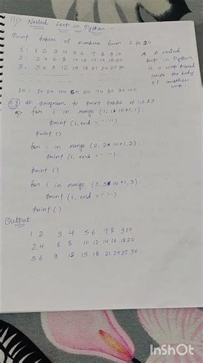 For, While and Nested loop in Python