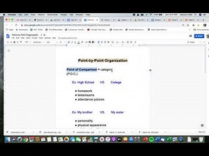 Point by Point Organization and Outline