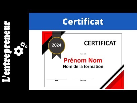 Faire un CERTIFICAT sur WORD