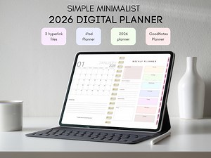 Minimalist 2026 Digital Planner Simple Weekly | Printable & iPad Planner - Etsy