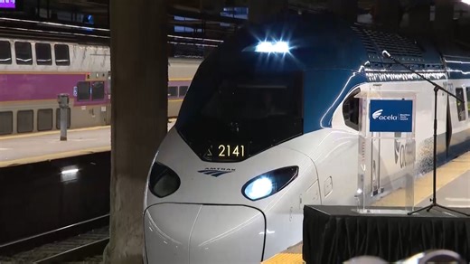 Amtrak's newest high-speed Acela makes inaugural ride into Boston's South Station