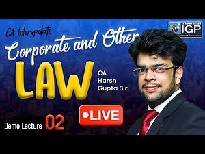 CA Intermediate | Law | Demo Lecture 2 | Sep 25 & Jan 26 | CA Harsh Gupta
