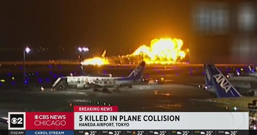 5 dead, hundreds evacuated after fiery plane crash in Tokyo