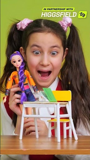 Tiny School for Dolls?! 🧸😲✏️ #diy #schoollife #dollhouse #shorts