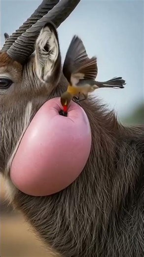 Unbelievable Animal Healing: Oxpecker Bird Rescues an Antelope! #wildliferescue #shorts #widlife