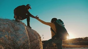 Helping Hand Man Giving Hand Teammate Stock Footage Video (100% Royalty-free) 1078945844 | Shutterstock