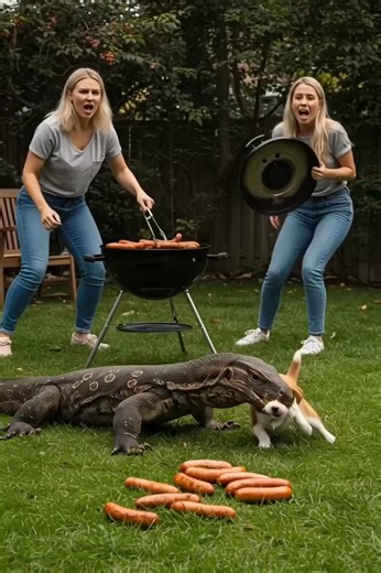 8K views · 24 reactions | Backyard BBQ Chaos: Family Battles Komodo Dragon to Save Their Dog | Juan L. Simpson | Facebook