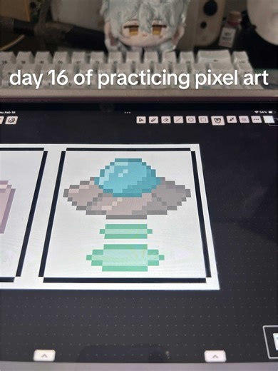 Cute Pixel Art UFO Abduction Concept