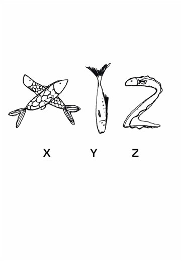 Create Unique Fish Font Letters X, Y, Z