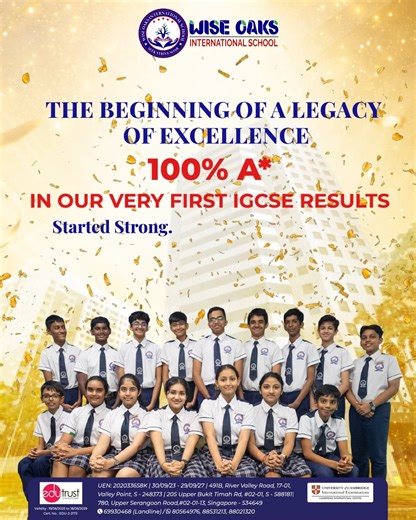 Wise Oaks International School proudly celebrates a defining academic milestone- 100% A* results in IGCSE Hindi from our very first IGCSE batch. This extraordinary achievement is a reflection of unwavering dedication, rigorous academic standards, and a deep commitment to excellence. To begin our IGCSE journey with complete distinction is a powerful affirmation of the learning culture we are building at Wise Oaks. This is more than a result. This is a statement of intent. 👏 Congratulations to ou