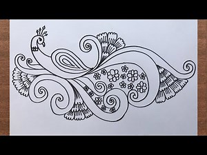 How To Draw A Peacock with beautiful feather design | Peacock Art