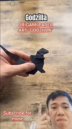 Origami art Godzilla tutorial, paper art, paper folding Godzilla #origamicraft #paperart #tutorial