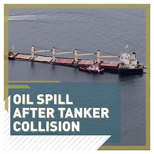 2.9K views · 48 reactions | 錄 Divers have sea sealed two tank vents in a bulk carrier, after a collision off the the coast of #Gibraltar left fuel oil leaking from the vessel. | CGTNEurope | Facebook