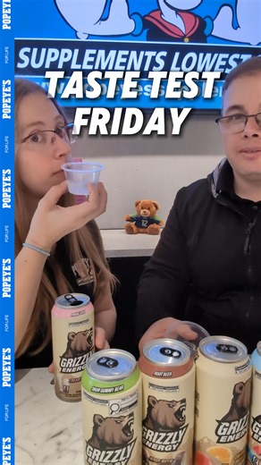 Taste Test Friday: Cream Soda 🥤 Drew & Megan are taste-testing the newest GRIZZLY Energy flavour: Cream Soda Zero sugar 10 calories No artificial colours or flavours 160mg caffeine Would you give this a try —or sticking to your usual flavour? Let us know below 👇 #PopeyesSupplements #TasteTestFriday #GrizzlyEnergy #EnergyDrink | Popeye's Supplements Ontario
