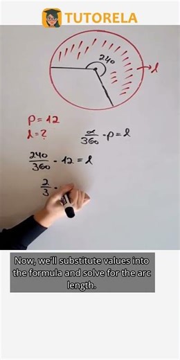 Calculate Arc Length: Circle Area Given as 12 #Math #CircleForNinthGrade #ThePartsOfACircle