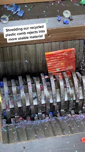 Shredding Recycled Plastic Combs for Reusable Material