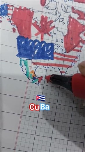 drawing flag map cuba