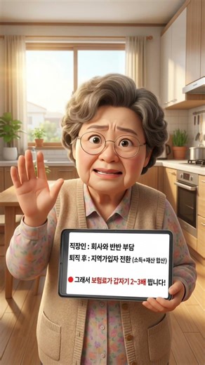 퇴직하면 건강보험료 폭탄! 매달 수십만원 줄이는 방법 알려드릴게요 | 순자 할머니 복지 꿀팁
