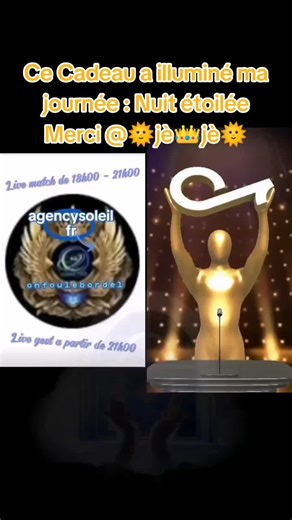 Merci pour le super Cadeau que tu as envoyé dans mon LIVE ! Ton appréciation de mon contenu m'importe beaucoup. @🌞jè👑jè🌞 #tiktoklive #livehighlights #livegift #nightstar #nuitétoilée