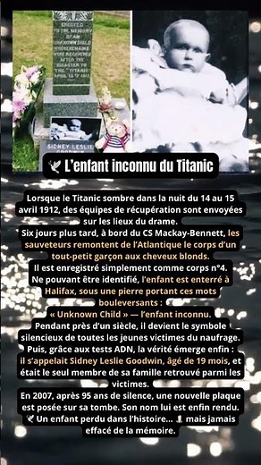 L’enfant inconnu du Titanic : l’histoire bouleversante de Sidney Leslie Goodwin