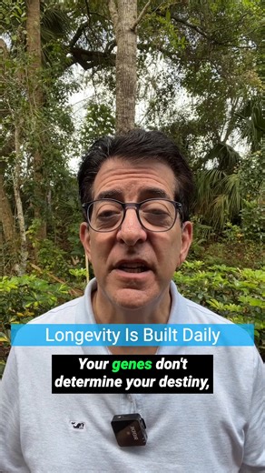 “Your genes don’t determine your destiny. Your lifestyle does.” Dan Buettner’s work with the Blue Zones reminds us that longevity is shaped far more by daily habits than DNA. Movement, connection, purpose, sleep, and simple nutrition consistently outperform extremes and shortcuts. Longevity isn’t built overnight. It’s built with daily habits. What’s one habit you’re working on right now to support your long-term health? | Dr. Steve Sabo | Facebook