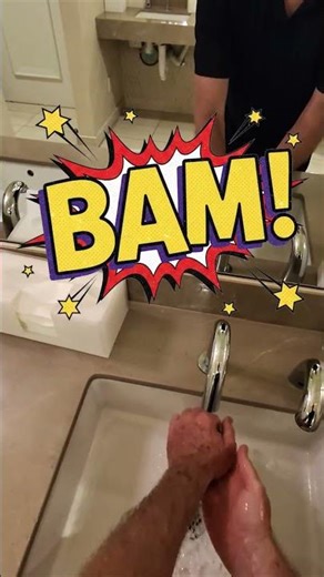 Hand wash FAIL! Beverly Hills Hilton: Luxury Hotel, Lazy Faucet