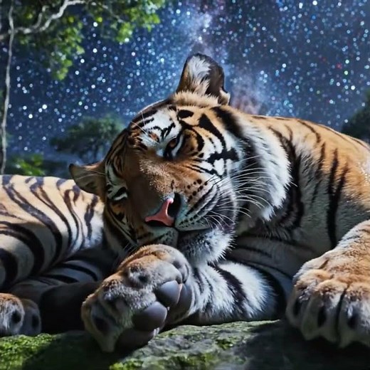 Sleeping Tigers Under the Stars ✨🐅