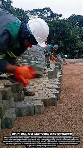 Perfect Edge! Fast Interlocking Paver Installation #engineering #diyprojects #satisfying