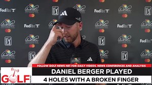 Daniel Berger played 4 PGA Tour holes with a broken finger