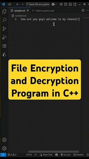 File Encryption & Decryption in C++ | File Handling Project #Shorts #coding