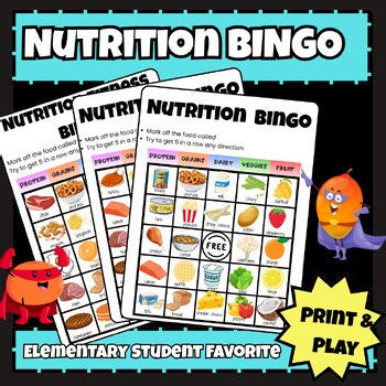 Nutrition Bingo Game for Kids | Food Groups & Healthy Eating Activity