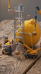 Tiny Workers Built a Juice Factory Inside a Giant Lemon! 🍋🤯#youtubeshorts