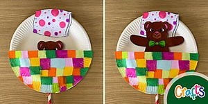 Paper Plate Sleeping Teddy