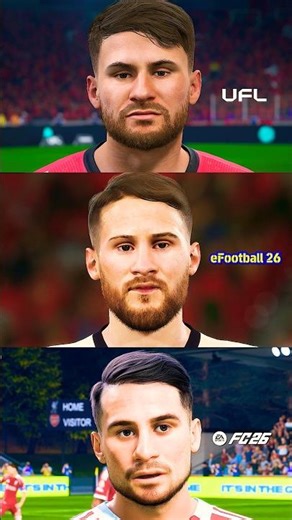Player Faces Comparison – FC 26 vs eFootball vs UFL 👀⚽