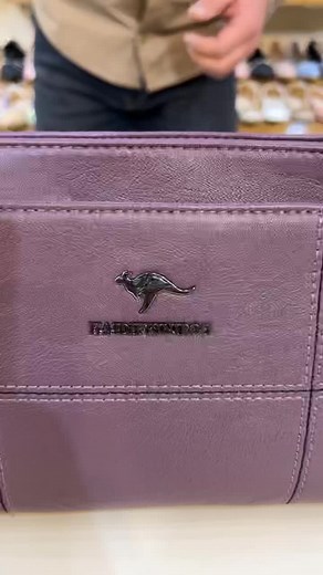 Purple Leather Handbag with Kangaroo Logo Review