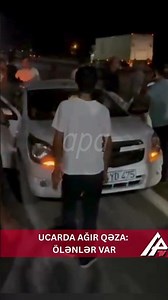 Ucarda dəhşətli qəza: 2 nəfər öldü, 2-si yaralandı - Hadisə yerindən görüntülər