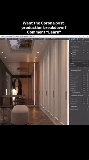 TARA on Instagram: "Another post-production masterpiece ✨🙌 Shared everything about my Corona Render post-production workflow — settings, tricks, and what makes the final render shine 🌙 Comment - Learn - NOW You will get it 🤗 @chaos.corona"
