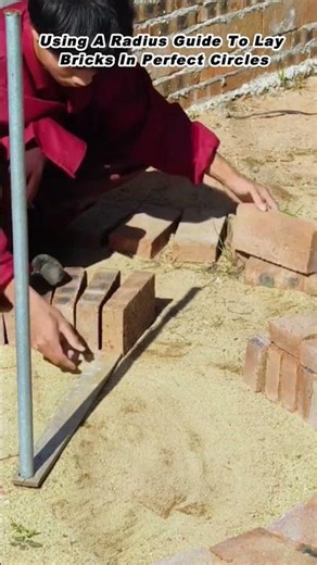 Using A Radius Guide To Lay Bricks In Perfect Circles